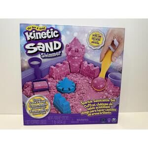 Spin Master Kinetic Sand Sparkle Sandcastle Set Shimmer - Made With Natural Sand